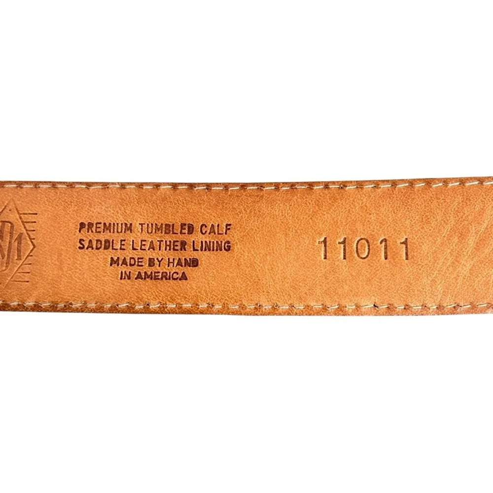 Martin Dingman Belt Men's Saddle Leather Lining Tumbled Calf Size 36 Dark‎ Brown